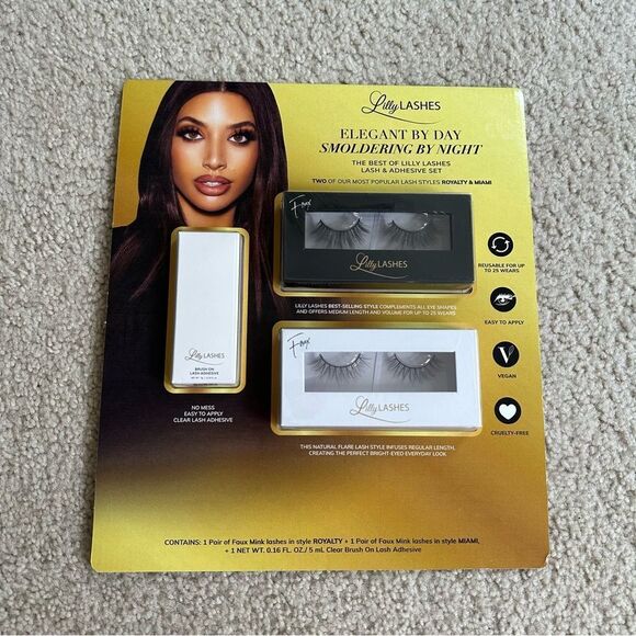 NWT Lilly Lashes Set of Two Faux Lashes and lash glue